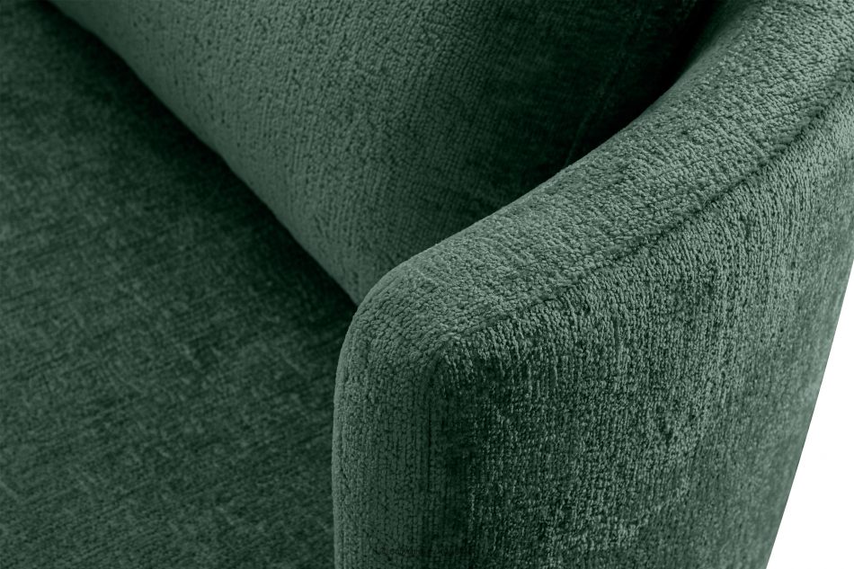RAGGI Zestaw fotel i puf obrotowy w tkaninie szenil zielony zielony - zdjęcie 7