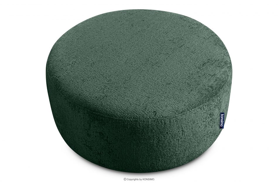 RAGGI Zestaw fotel i puf obrotowy w tkaninie szenil zielony zielony - zdjęcie 12