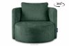 RAGGI Zestaw fotel i puf obrotowy w tkaninie szenil zielony zielony - zdjęcie 15