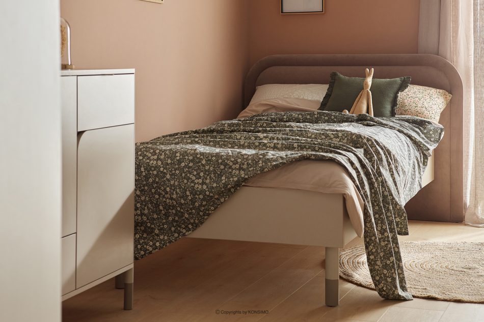 CATTA Pojedyncze łóżko ze stelażem do pokoju nastolatka kremowy/beżowy - zdjęcie 1