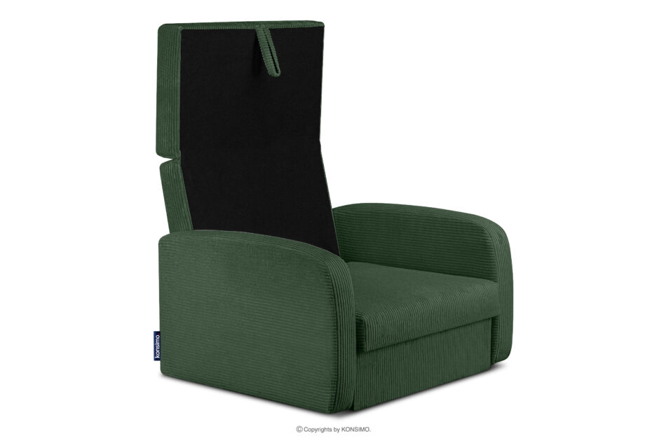 TILUCO Fotel rozkładany z funkcją spania do pokoju nastolatka ciemny zielony ciemny zielony - zdjęcie 4