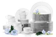 Elegancki zestaw obiadowo-kawowy. 12 os. (60el) platynowa linia