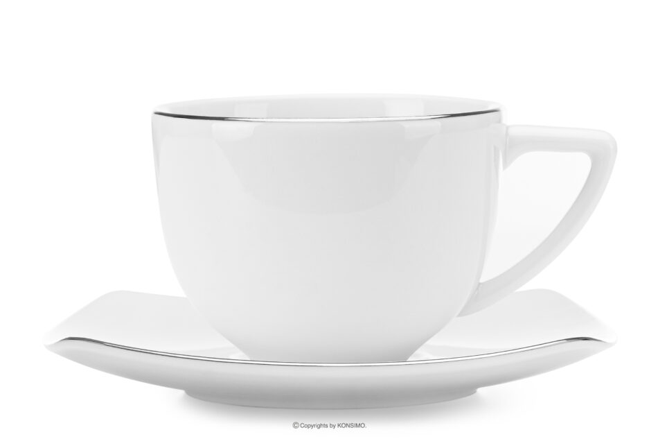 CARLINA Elegancki kwadratowy zestaw obiadowo-kawowy 6 os. (30el) platynowa linia platynowa linia - zdjęcie 19