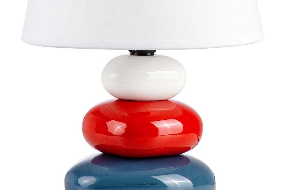 SALU Nowoczesna lampka nocna kolorowa granatowy/czerwony/biały - zdjęcie 3