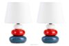 SALU Nowoczesna lampka nocna kolorowa 2szt granatowy/czerwony/biały - zdjęcie 1