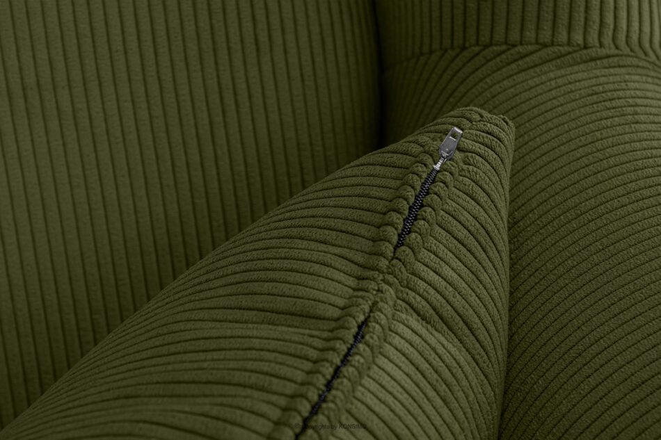 STRALIS Fotel uszak sztruks na drewnianych nóżkach zielony zielony - zdjęcie 9