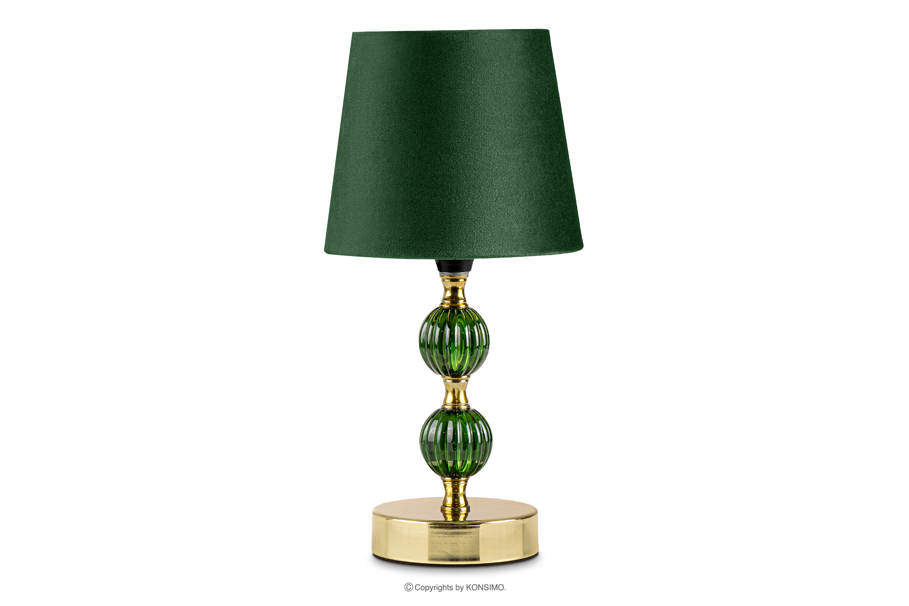 Elegancka lampa stołowa ciemny zielony/złoty