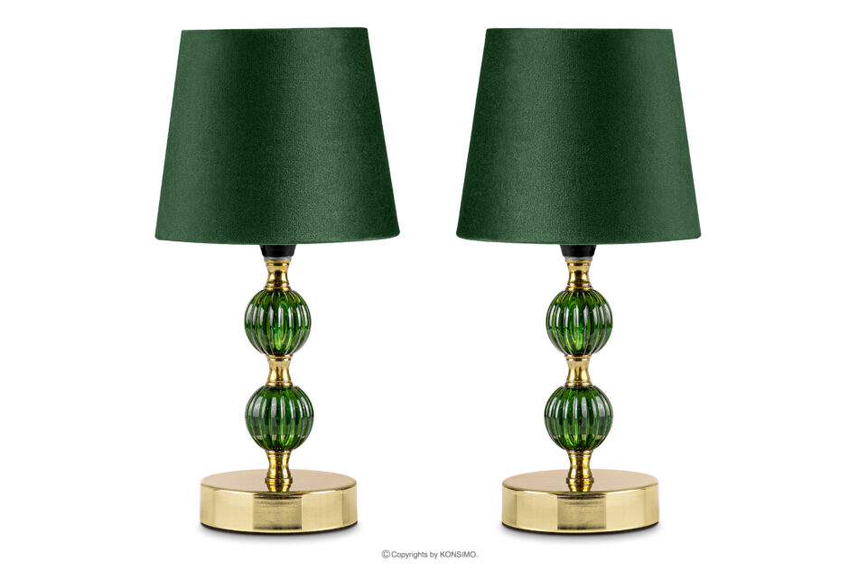 VULGA Elegancka lampa stołowa czarny/złoty 2szt ciemny zielony/złoty - zdjęcie 0