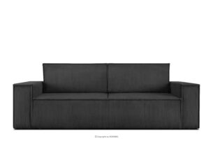 NAPI, https://konsimo.pl/kolekcja/napi/ Sofa rozkładana 3 osobowa z pojemnikiem na pościel ciemnoszara ciemny szary - zdjęcie
