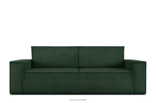 NAPI, https://konsimo.pl/kolekcja/napi/ Sofa rozkładana 3 osobowa z pojemnikiem na pościel ciemnozielona ciemny zielony - zdjęcie