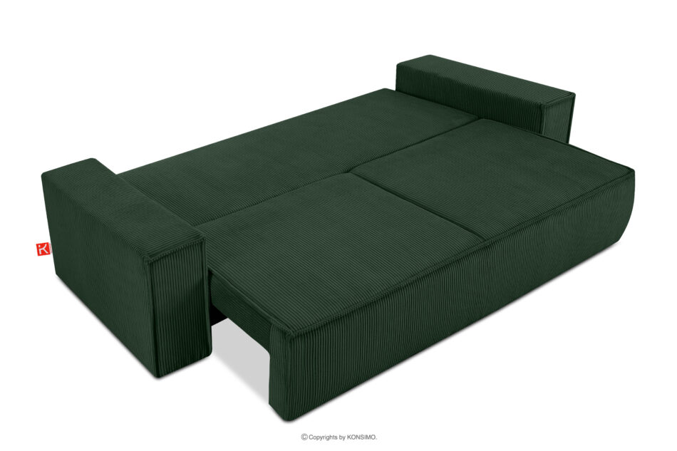 NAPI Sofa rozkładana 3 osobowa z pojemnikiem na pościel ciemnozielona ciemny zielony - zdjęcie 5