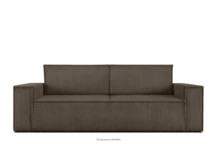 NAPI, https://konsimo.pl/kolekcja/napi/ Sofa rozkładana 3 osobowa z pojemnikiem na pościel brązowa brązowy - zdjęcie