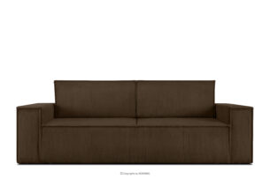NAPI, https://konsimo.pl/kolekcja/napi/ Sofa rozkładana 3 osobowa z pojemnikiem na pościel ciemny brązowy ciemny brązowy - zdjęcie