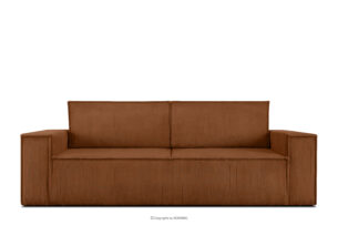 NAPI, https://konsimo.pl/kolekcja/napi/ Sofa rozkładana 3 osobowa z pojemnikiem na pościel rudy rudy - zdjęcie