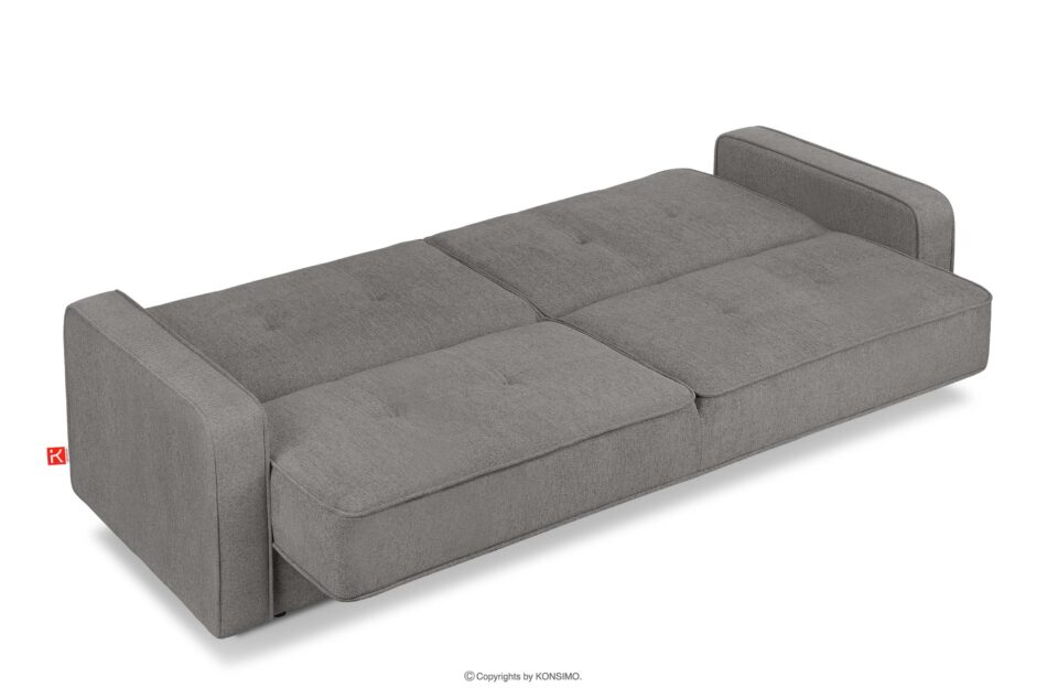 ORIO Rozkładana sofa do salonu w tkaninie plecionej popielata popielaty - zdjęcie 3