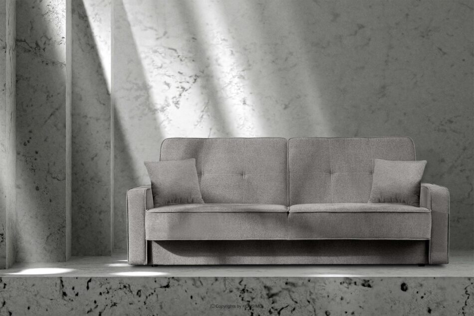 ORIO Rozkładana sofa do salonu w tkaninie plecionej popielata popielaty - zdjęcie 10
