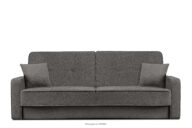 Rozkładana sofa do salonu w tkaninie plecionej grafitowa