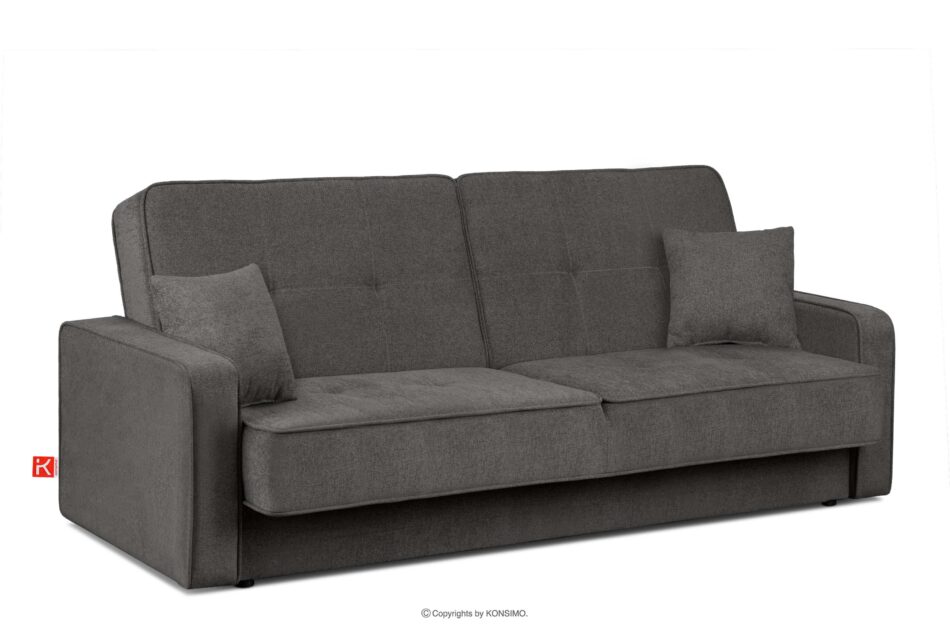 ORIO Rozkładana sofa do salonu w tkaninie plecionej grafitowa grafitowy - zdjęcie 2