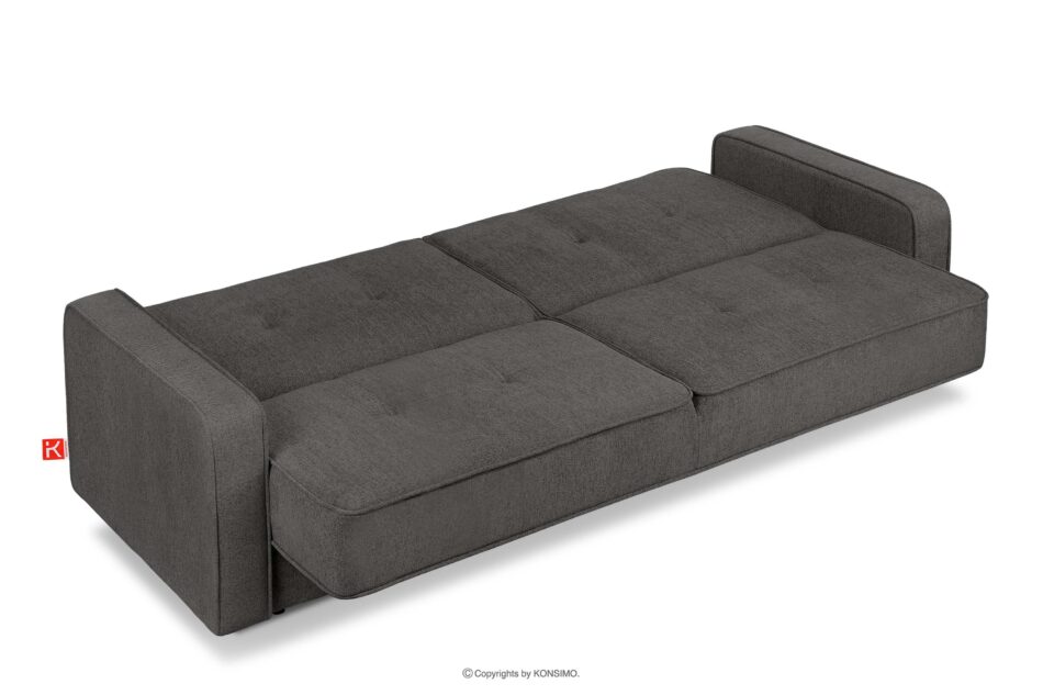 ORIO Rozkładana sofa do salonu w tkaninie plecionej grafitowa grafitowy - zdjęcie 3