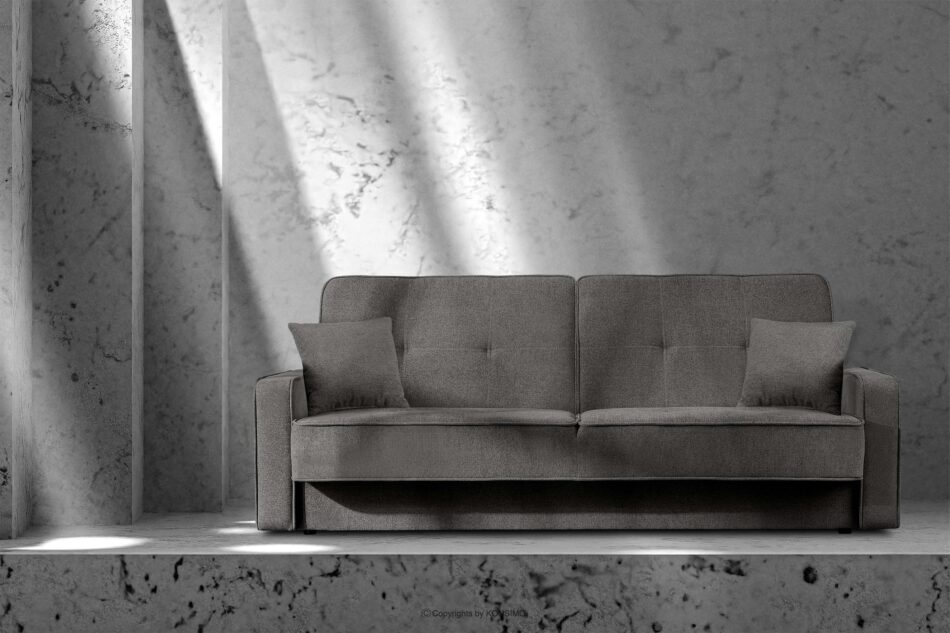 ORIO Rozkładana sofa do salonu w tkaninie plecionej grafitowa grafitowy - zdjęcie 10