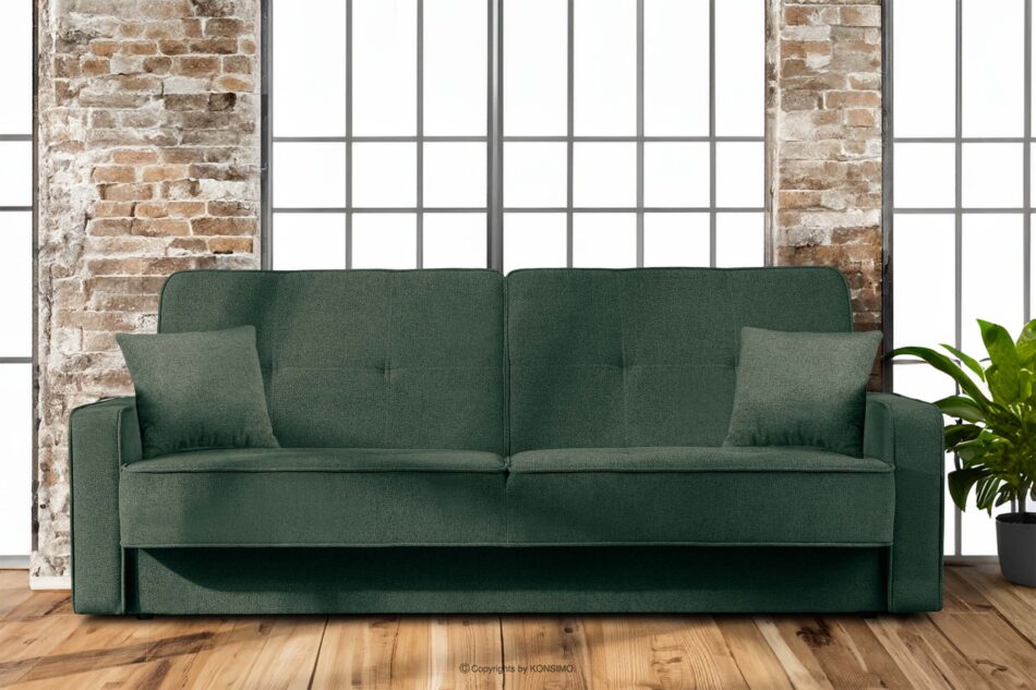 ORIO Rozkładana sofa do salonu w tkaninie plecionej morski/beżowy morski/beżowy - zdjęcie 1