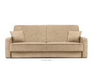 Rozkładana sofa do salonu w tkaninie plecionej kremowa