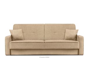 ORIO, https://konsimo.pl/kolekcja/orio/ Rozkładana sofa do salonu w tkaninie plecionej kremowa kremowy - zdjęcie
