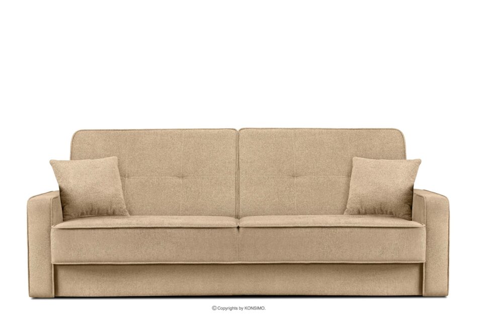 ORIO Rozkładana sofa do salonu w tkaninie plecionej kremowa kremowy - zdjęcie 0