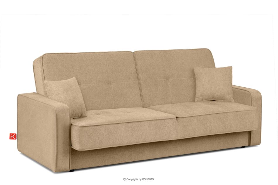 ORIO Rozkładana sofa do salonu w tkaninie plecionej kremowa kremowy - zdjęcie 2