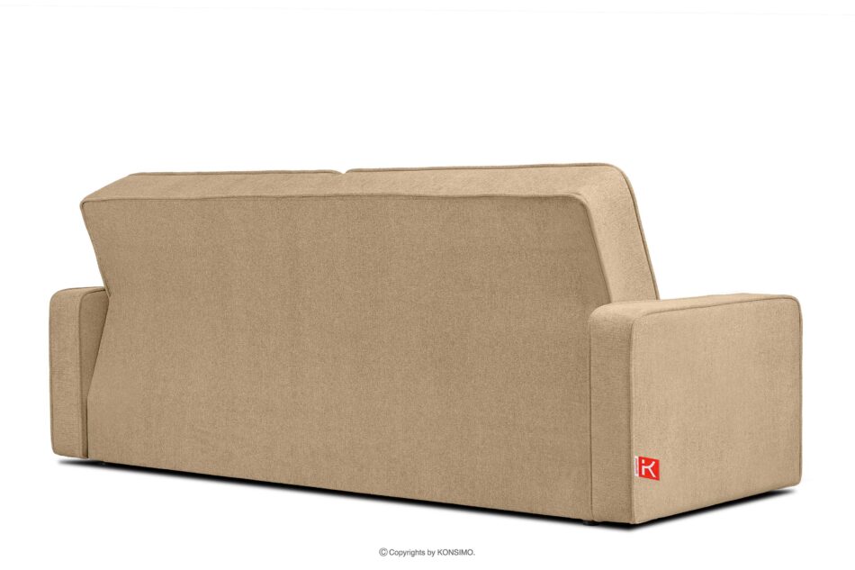 ORIO Rozkładana sofa do salonu w tkaninie plecionej kremowa kremowy - zdjęcie 4
