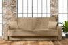 ORIO Rozkładana sofa do salonu w tkaninie plecionej kremowa kremowy - zdjęcie 2