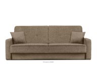 Rozkładana sofa do salonu w tkaninie plecionej brązowa