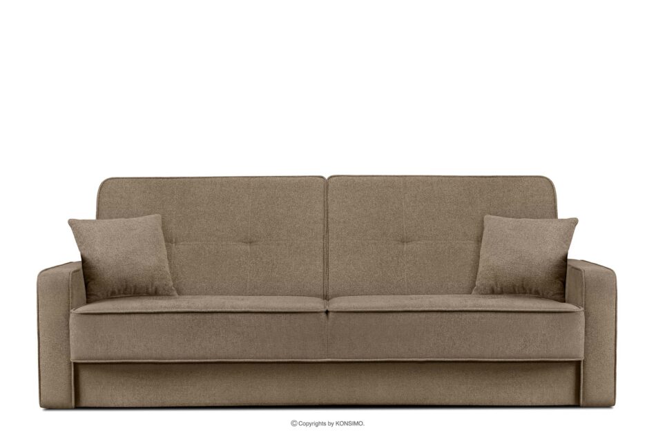 ORIO Rozkładana sofa do salonu w tkaninie plecionej brązowa brązowy - zdjęcie 0