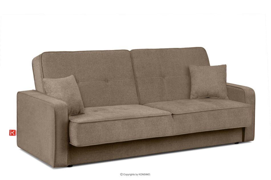 ORIO Rozkładana sofa do salonu w tkaninie plecionej brązowa brązowy - zdjęcie 2
