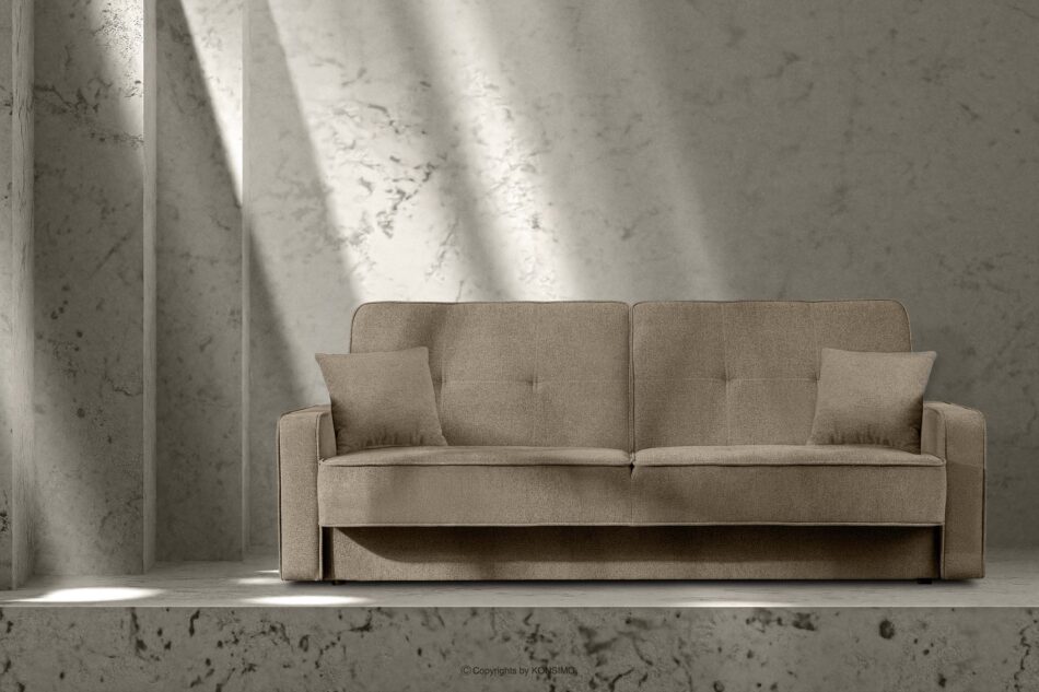 ORIO Rozkładana sofa do salonu w tkaninie plecionej brązowa brązowy - zdjęcie 10