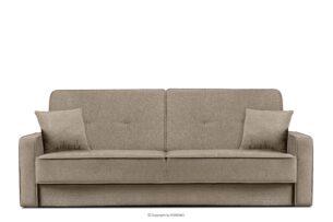 ORIO, https://konsimo.pl/kolekcja/orio/ Rozkładana sofa do salonu w tkaninie plecionej jasnobrązowa jasny brązowy - zdjęcie