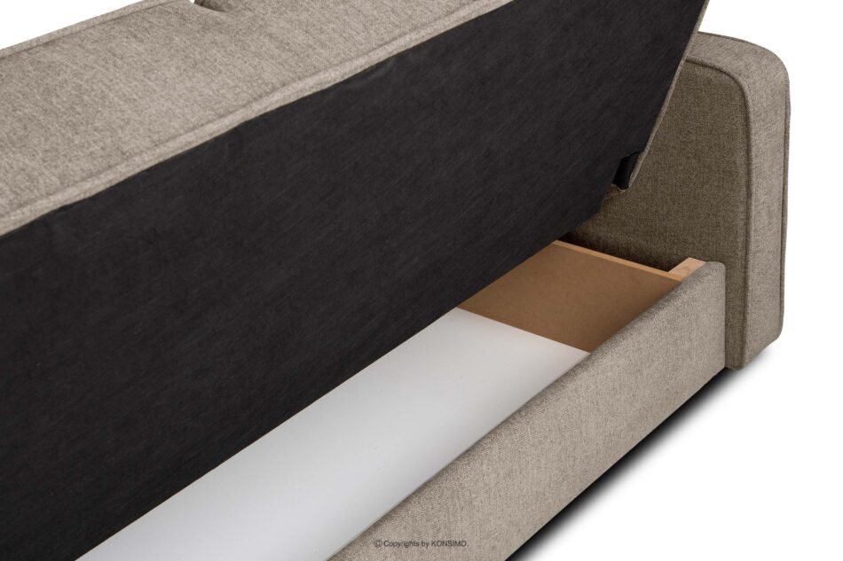 ORIO Rozkładana sofa do salonu w tkaninie plecionej jasnobrązowa jasny brązowy - zdjęcie 7