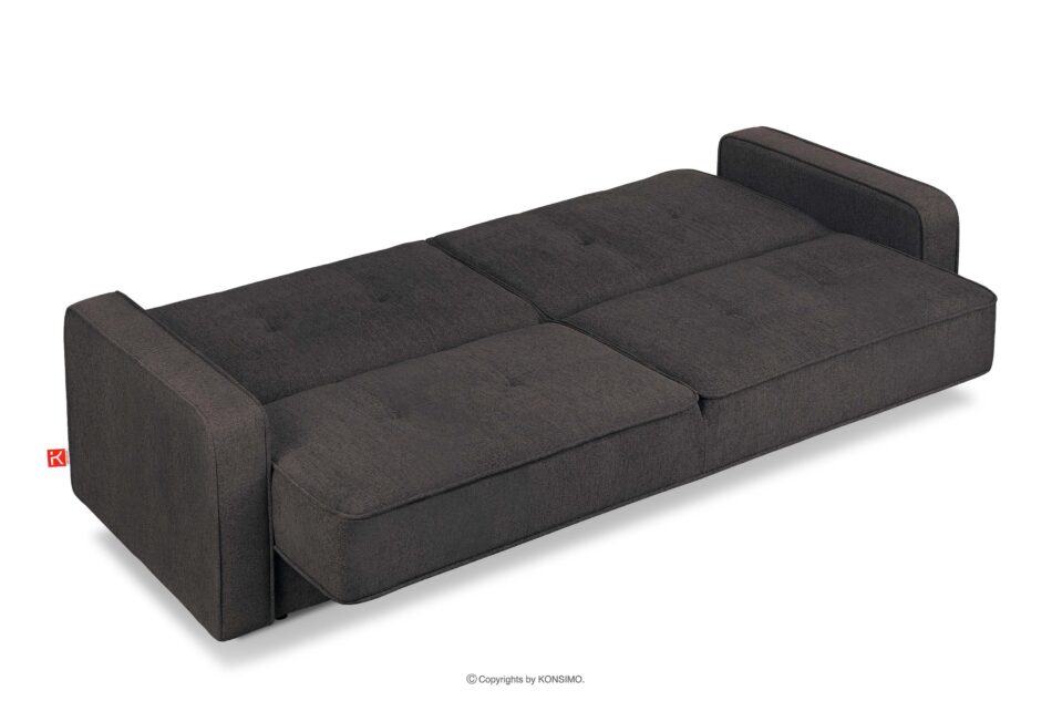 ORIO Rozkładana sofa do salonu w tkaninie plecionej granatowy/brązowy granatowy/brązowy - zdjęcie 3