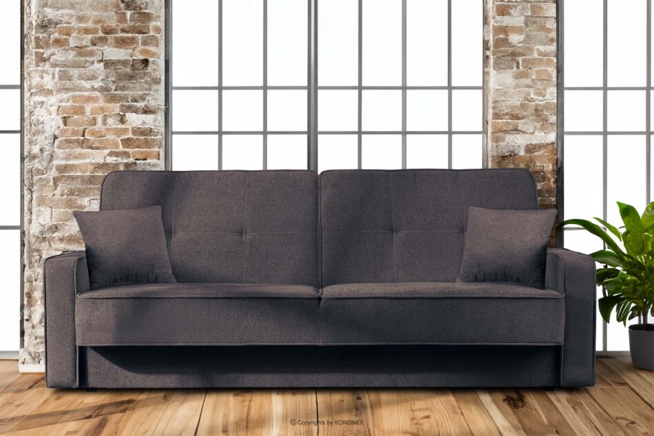 ORIO Rozkładana sofa do salonu w tkaninie plecionej granatowy/brązowy granatowy/brązowy - zdjęcie 1