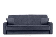 Rozkładana sofa do salonu w tkaninie plecionej granatowa