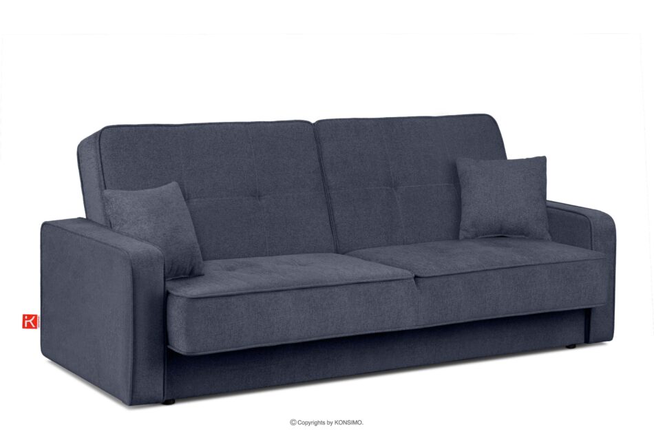 ORIO Rozkładana sofa do salonu w tkaninie plecionej granatowa granatowy - zdjęcie 2
