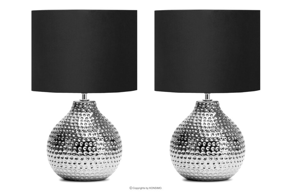 NIPER Elegancka lampka ze srebrną podstawą 2szt srebrny/czarny - zdjęcie 0