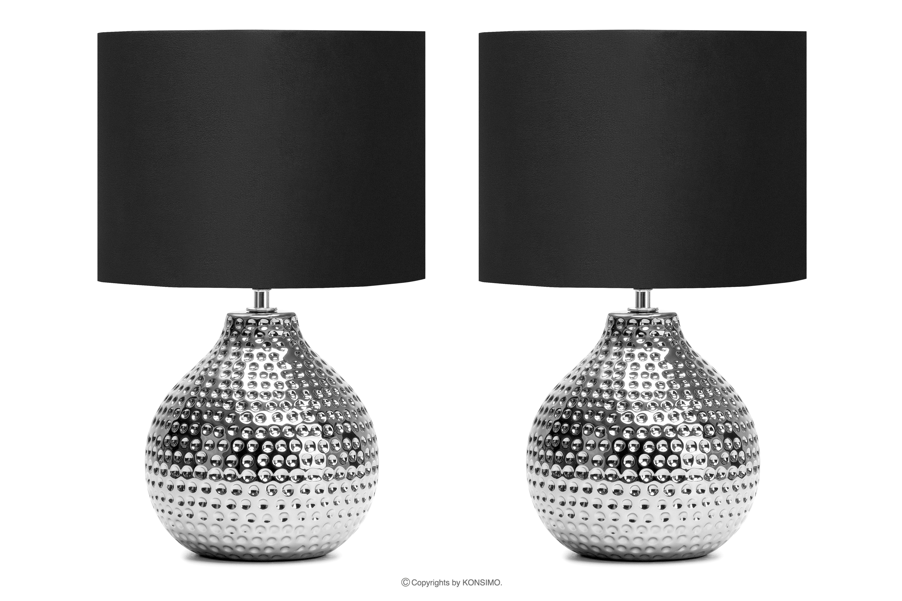 Elegancka lampka ze srebrną podstawą 2szt