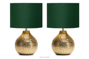 NIPER, https://konsimo.pl/kolekcja/niper/ Elegancka lampka nocna ze złotą podstawą 2szt złoty/zielony - zdjęcie