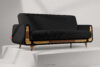 GUSTAVO II Sofa trzyosobowa rozkładana w tkaninie sztruks czarny czarny - zdjęcie 2