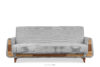 GUSTAVO II Sofa trzyosobowa rozkładana w tkaninie sztruks jasny szary jasny szary - zdjęcie 1