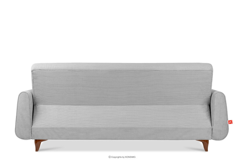GUSTAVO II Sofa trzyosobowa rozkładana w tkaninie sztruks jasny szary jasny szary - zdjęcie 3
