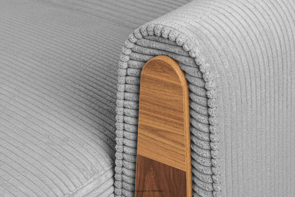 GUSTAVO II Sofa trzyosobowa rozkładana w tkaninie sztruks jasny szary jasny szary - zdjęcie 5