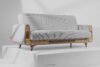 GUSTAVO II Sofa trzyosobowa rozkładana w tkaninie sztruks jasny szary jasny szary - zdjęcie 2