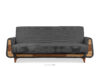 GUSTAVO II Sofa trzyosobowa rozkładana w tkaninie sztruks ciemny szary ciemny szary - zdjęcie 1